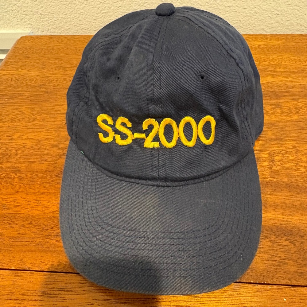 Navy Blue SS-2000 Embroidered Baseball Cap‎ Dad Hat One Size Fits All Cotton